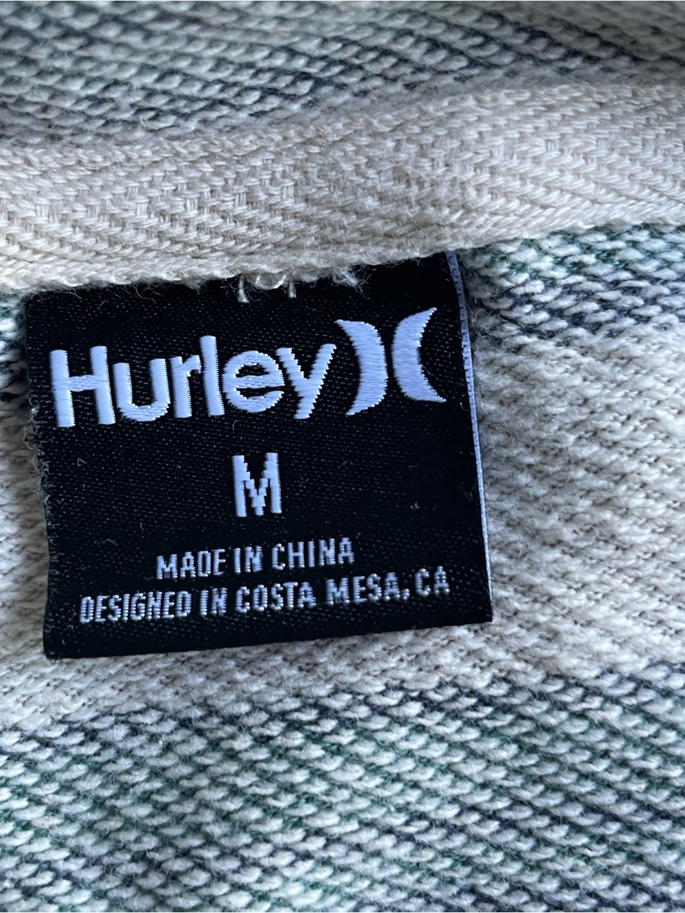 Hurley Cream and Green Heather Knit Top